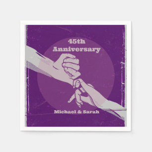 Customiz anniversary romantic couple holding hands napkin