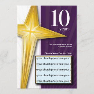 Customizable 10 Year Church Anniversary Invitation