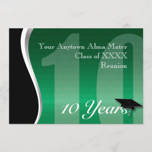 Customizable 10 Year Class Reunion Invitation