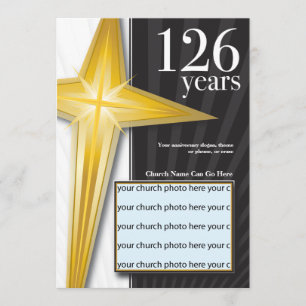 Customizable 126 Year Church Anniversary Invitation
