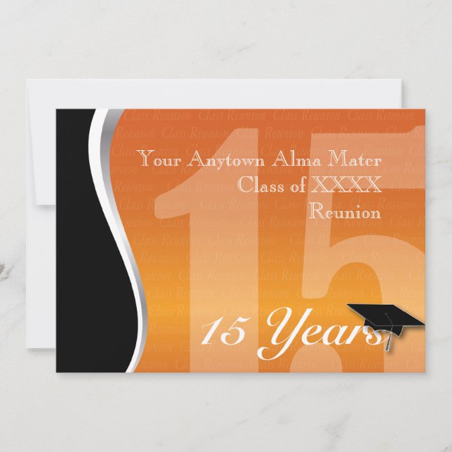 Customizable 15 Year Class Reunion Invitation (Front)