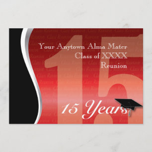 Customizable 15 Year Class Reunion Invitation