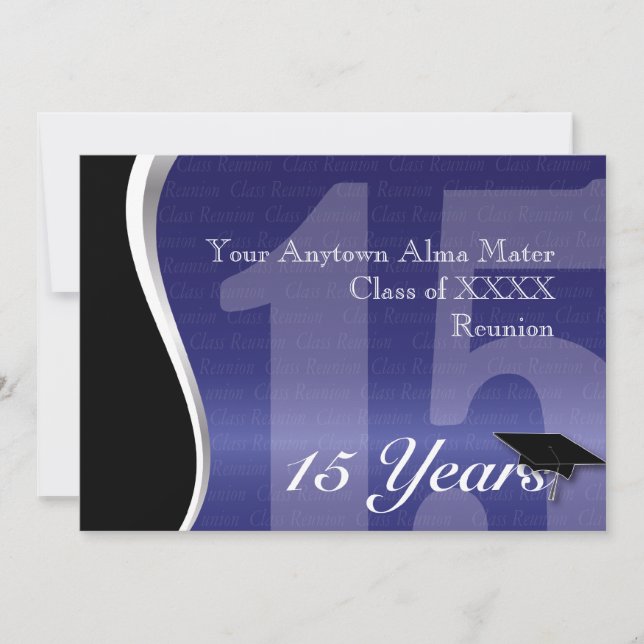 Customizable 15 Year Class Reunion Invitation (Front)