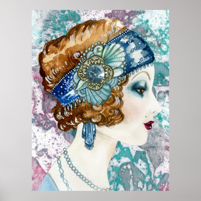 Customizable 1920’s Flapper Lady Poster, Poster (Front)
