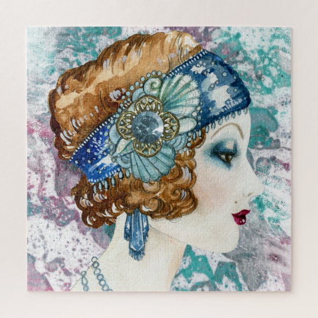 Customizable 1920’s Flapper Lady Puzzle,  Puzzle (Vertical)