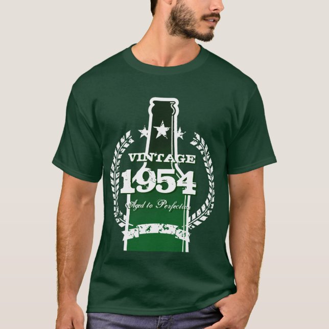 Customizable 1954 vintage beer bottle label shirt (Front)