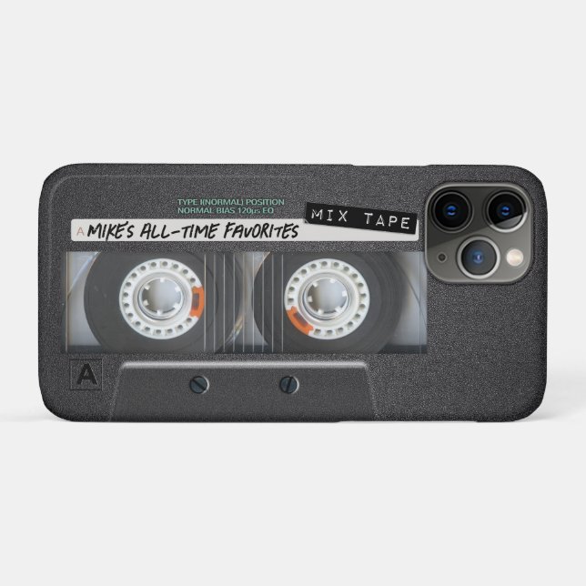 Customizable 1970's 1980's Retro Cassette Mix Tape Case-Mate iPhone Case (Back (Horizontal))