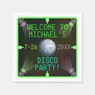 Customizable 1970's Disco Ball Party Napkin