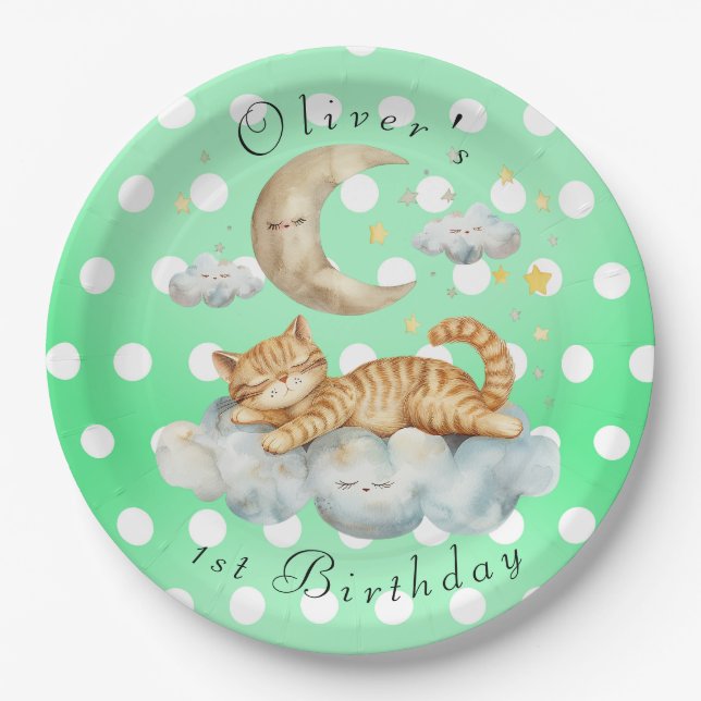 Customizable 1st Birthday Paper Plate (Front)