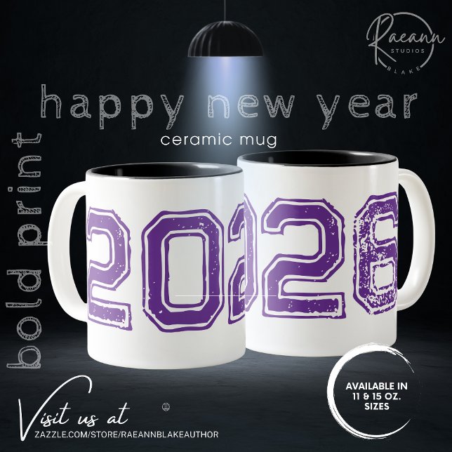 Customizable 2026 Bold Print Two-Tone Ceramic Mug (Creator Uploaded)