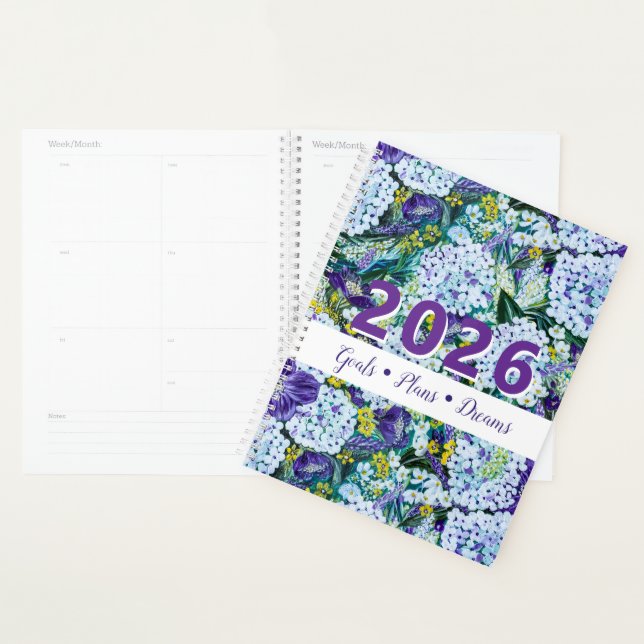 Customizable 2026 Rhapsody-Purple&White Hydrangea (Devant avec enveloppe)