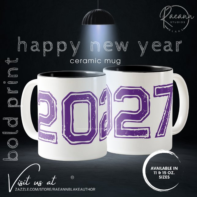 Customizable 2027 Bold Print Two-Tone Ceramic Mug (Creator Uploaded)