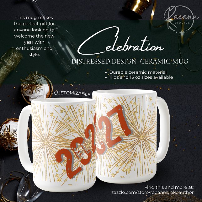 Customizable 2027 Distressed Design Ceramic Mug (Creator Uploaded)