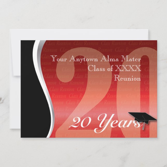 Customizable 20 Year Class Reunion Invitation (Front)