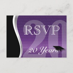Customizable 20 Year Class Reunion RSVP Card