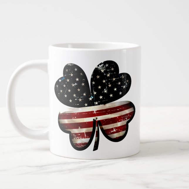 Customizable 20oz Irish American Large Coffee Mug (Left)