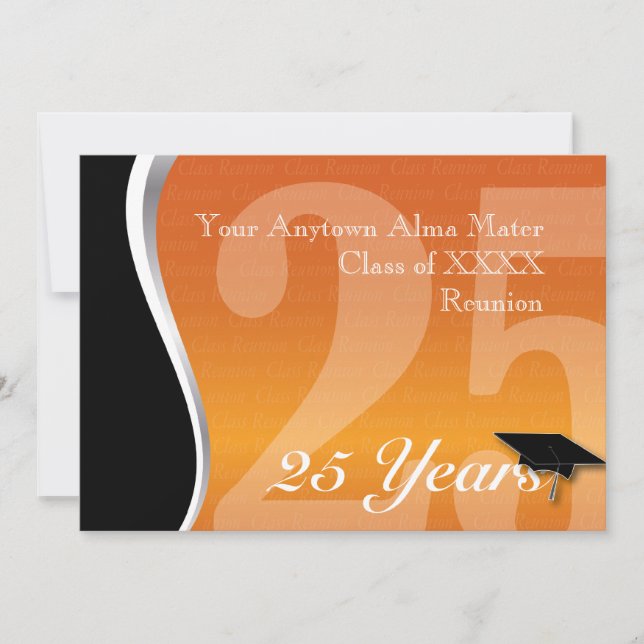 Customizable 25 Year Class Reunion Invitation (Front)