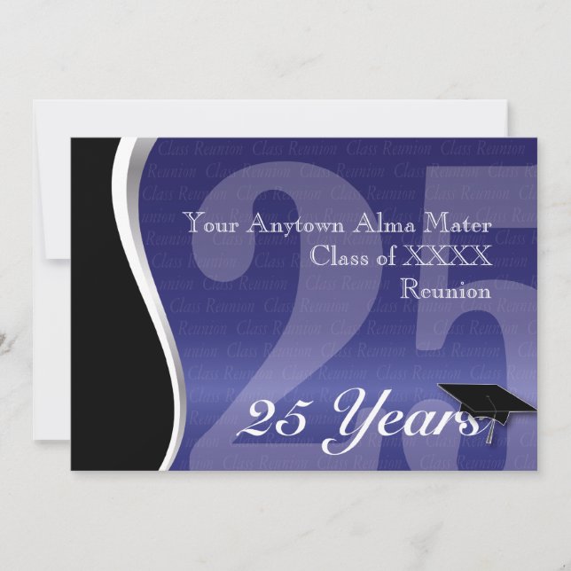 Customizable 25 Year Class Reunion Invitation (Front)
