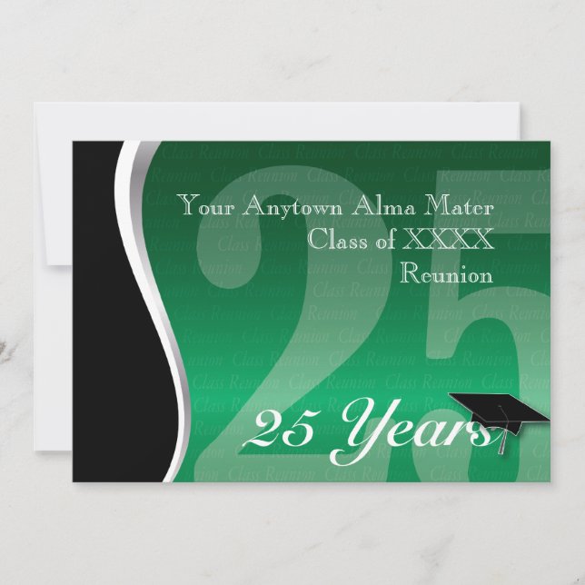Customizable 25 Year Class Reunion Invitation (Front)
