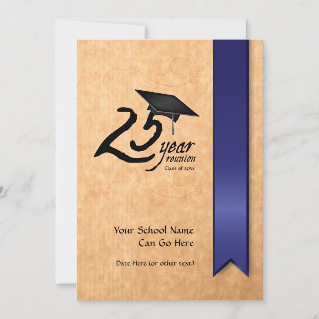 Customizable 25 Year Class Reunion Invitation (Front)