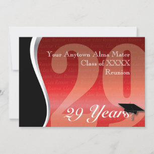 Customizable 29 Year Class Reunion Invitation