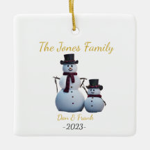 Customizable 2 person Family Snowmen