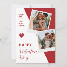 Customizable 2 Photos with Texts Flat Holiday Card