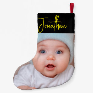 Customizable 2-sided Baby's First Christmas Photo Small Christmas Stocking