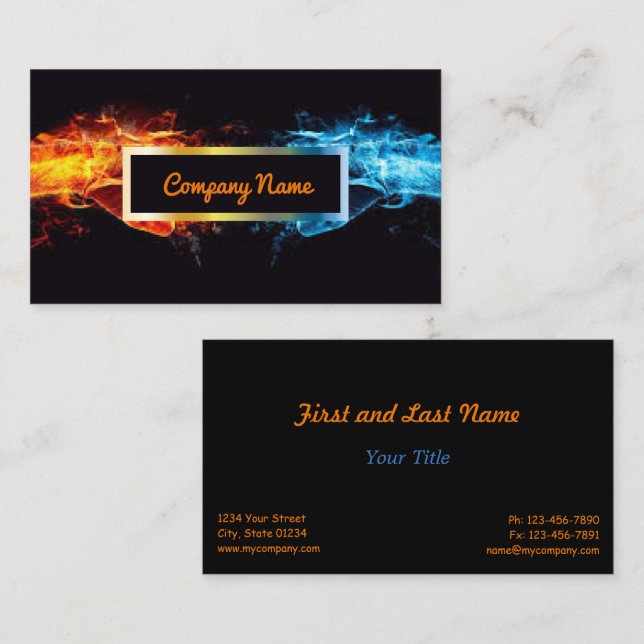 Customizable 2 Sided Fire N Ice Business Card (Front/Back)
