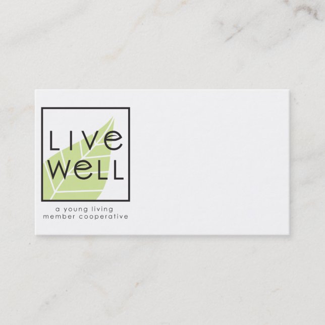 Customizable, 2-Sided Live Well Business Card (Front)