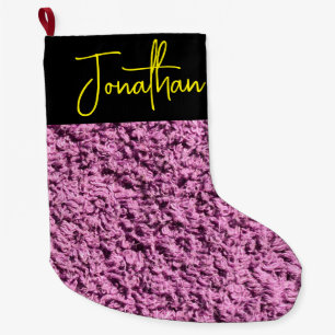 Customizable 2-sided Personalized Pink Magenta  Large Christmas Stocking