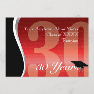 Customizable 30 Year Class Reunion Invitation