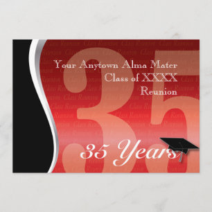 Customizable 35 Year Class Reunion Invitation
