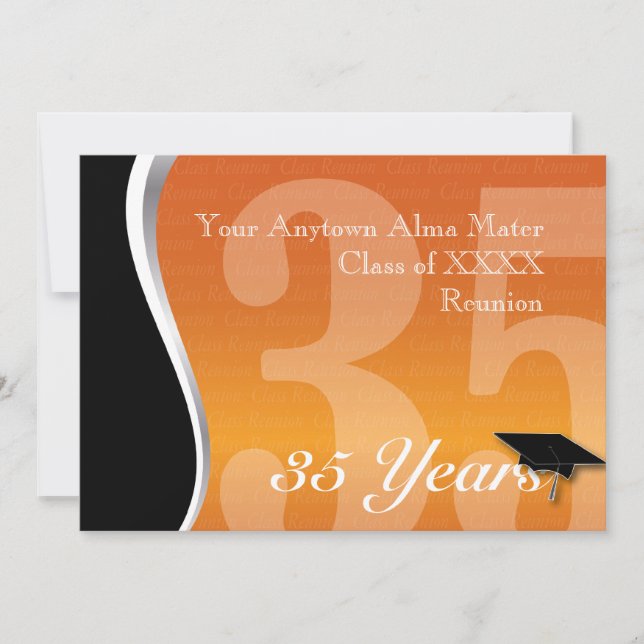 Customizable 35 Year Class Reunion Invitation (Front)