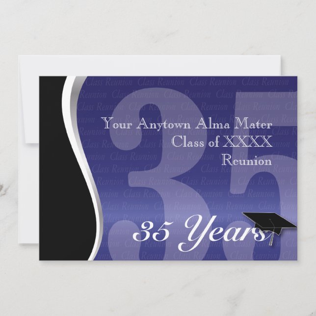 Customizable 35 Year Class Reunion Invitation (Front)