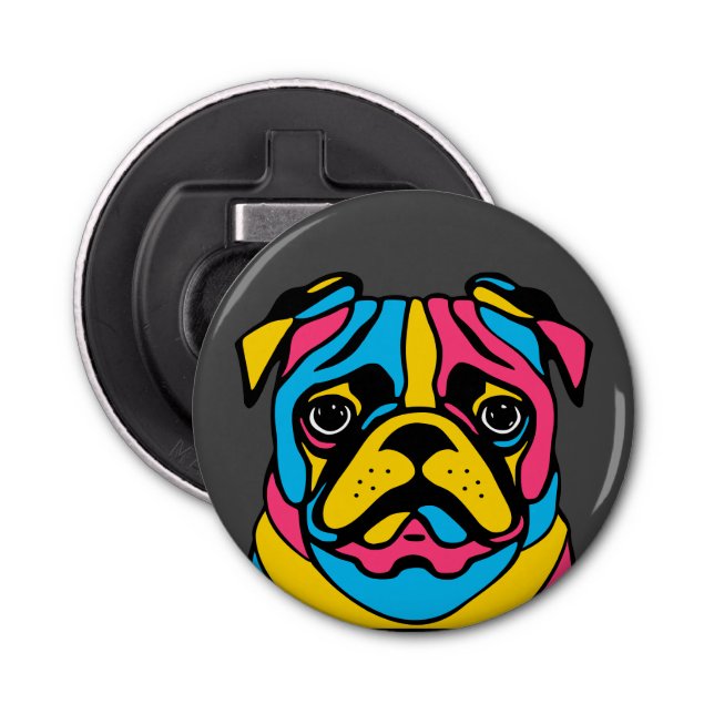 customizable 3 tone pug bottle opener (Front)