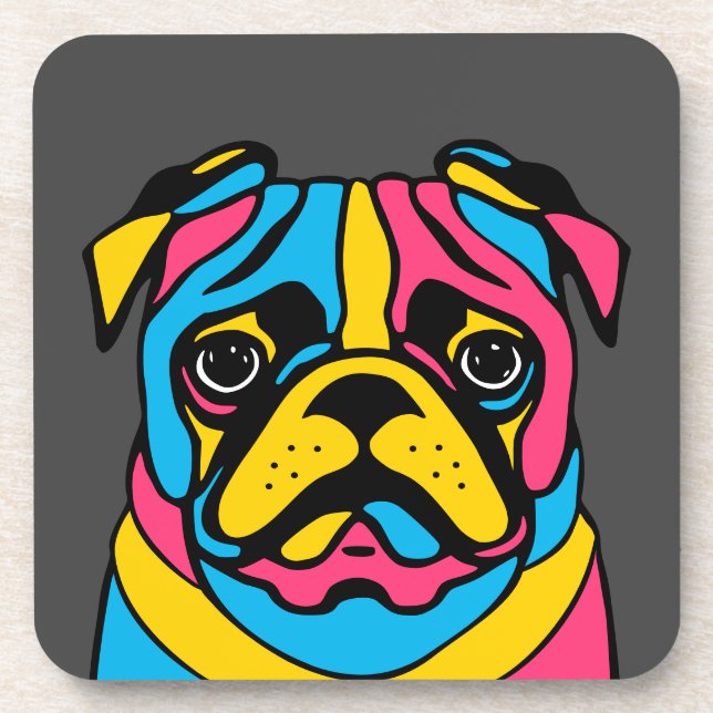customizable 3 tone pug coaster (Front)