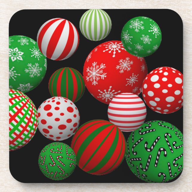 Customizable 3D Christmas Balls Coaster (Front)