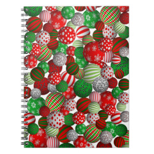 Customizable 3D Christmas Balls Notebook