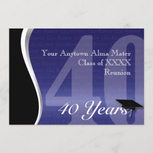 Customizable 40 Year Class Reunion Invitation
