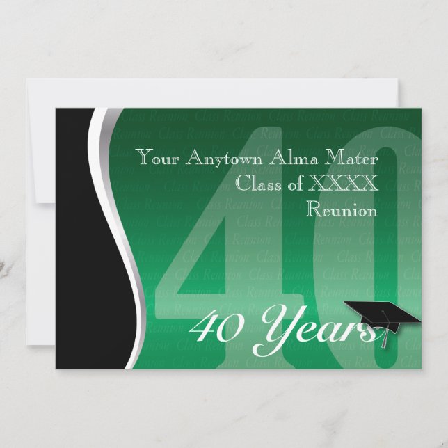 Customizable 40 Year Class Reunion Invitation (Front)