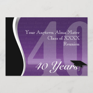 Customizable 40 Year Class Reunion Invitation
