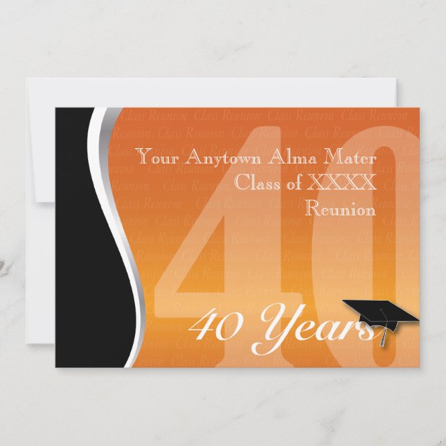 Customizable 40 Year Class Reunion Invitation (Front)