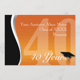 Customizable 40 Year Class Reunion Invitation