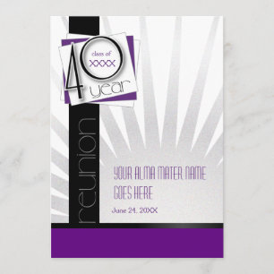 Customizable 40 Year Class Reunion Invitation