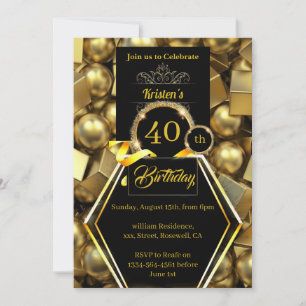 Customizable 40th Birthday Invitation