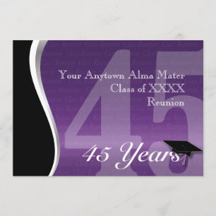 Customizable 45 Year Class Reunion Invitation