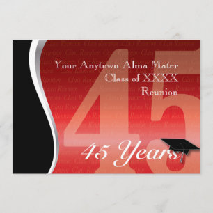 Customizable 45 Year Class Reunion Invitation