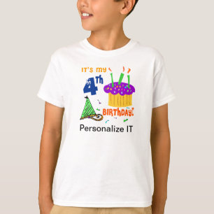 Customizable 4th Birthday T-shirt