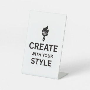 Customizable 4x6" Blank Event Display Pedestal Sig Sign